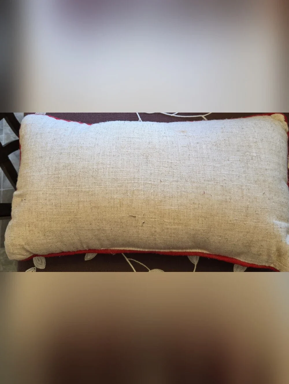 Holiday Holly Embroidered Decorative Pillow - Red and Green